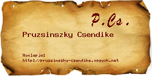 Pruzsinszky Csendike névjegykártya