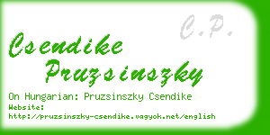 csendike pruzsinszky business card